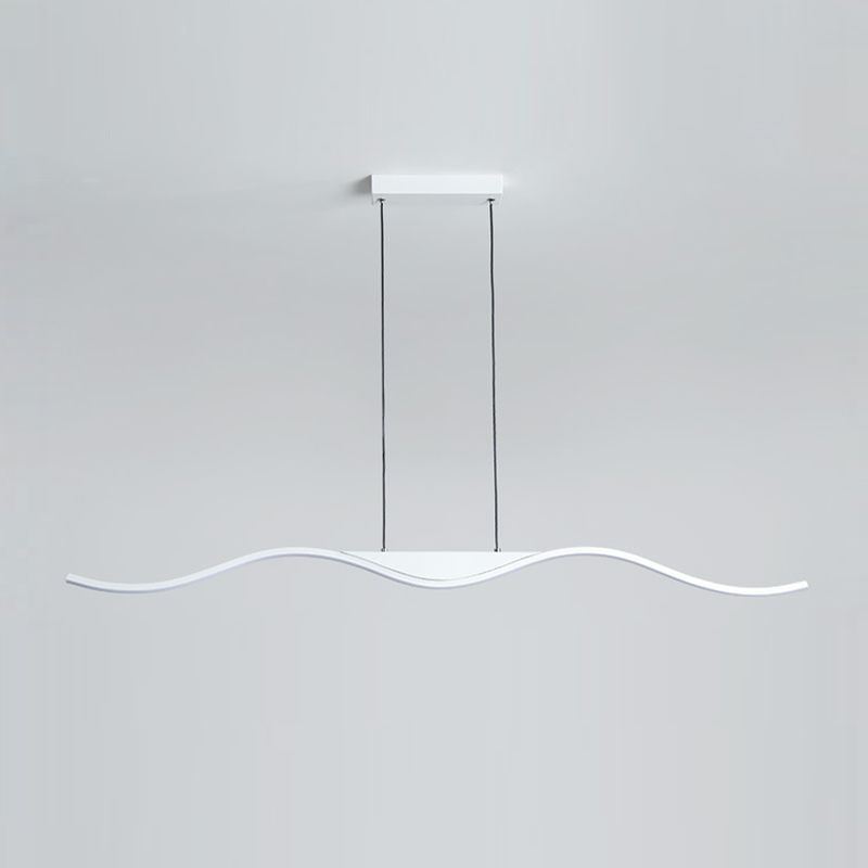 White Single Modernism Kitchen Island Lighting Unique Metallic Ceiling Light