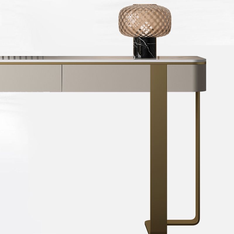 Modern Stone Accent Table Stain Resistant 33.46" Tall Console Table