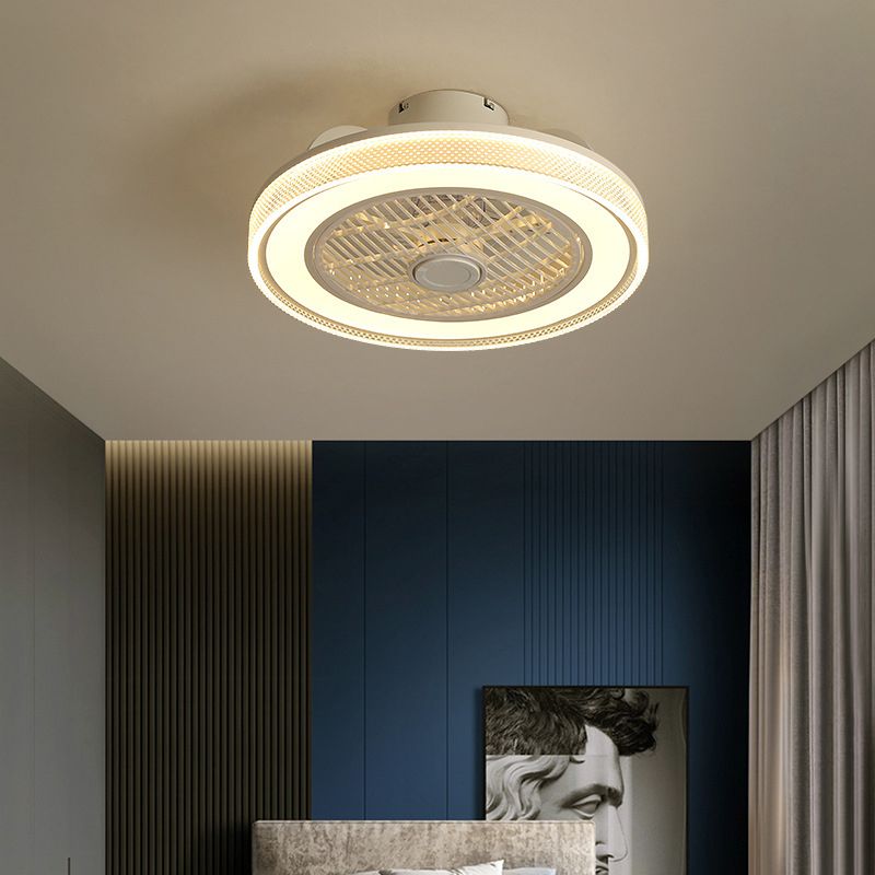 20 "runde Kasten Deckenlüftungslampe minimalistische weiße LED -Halbflush -Licht für Schlafzimmer