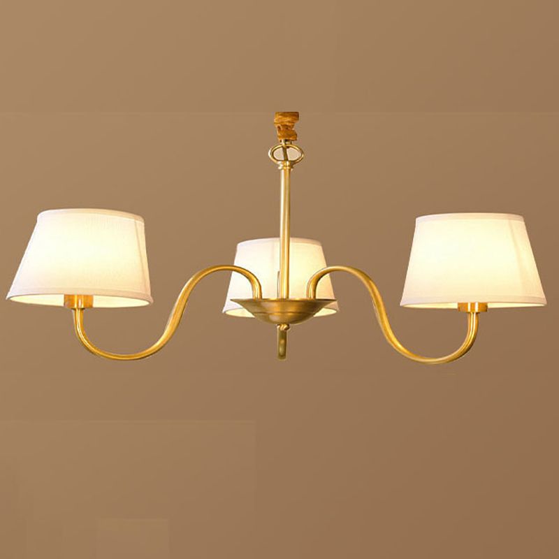 Multi-Head Chandelier Lighting Fixtures American Style Chandelier Pendant Light with Fabric Shade