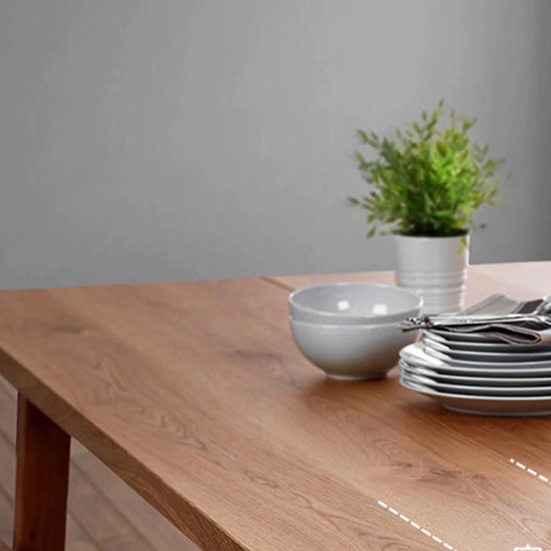 Rectangular Trestle Base Dining Table Modern Solid Wood Natural Furniture for Restaurant