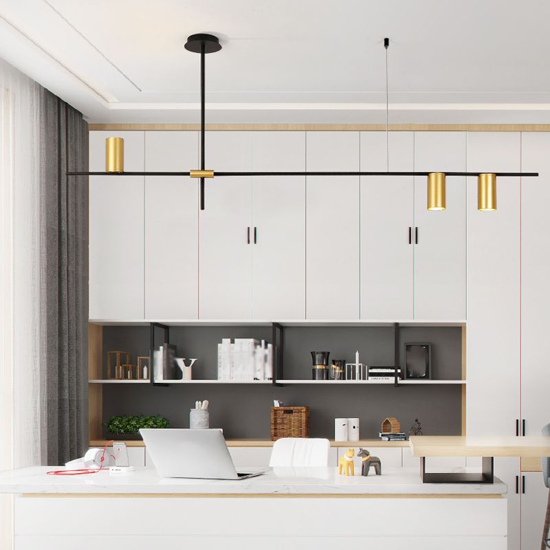 Accesorios de iluminación de la isla de cilindro modernos Luz de metal de lámparas de metal