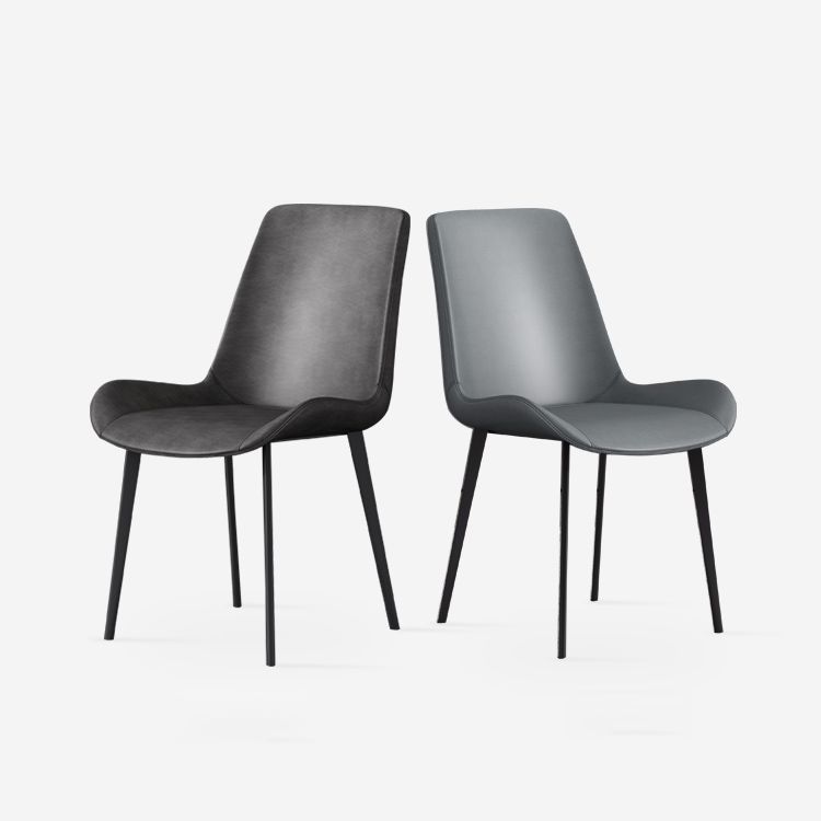 Modern Style Dining Side Chair Armless Chair for Kitchen with Steel Legs