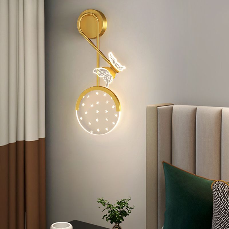 Pink / Gold 2 - Light LED Wall Flush Mount Acrylic Modern Wall Lighting Fixture