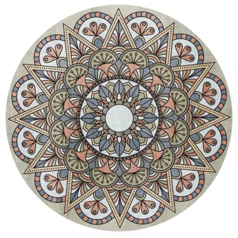 Tapis à imprimé floral multicolore