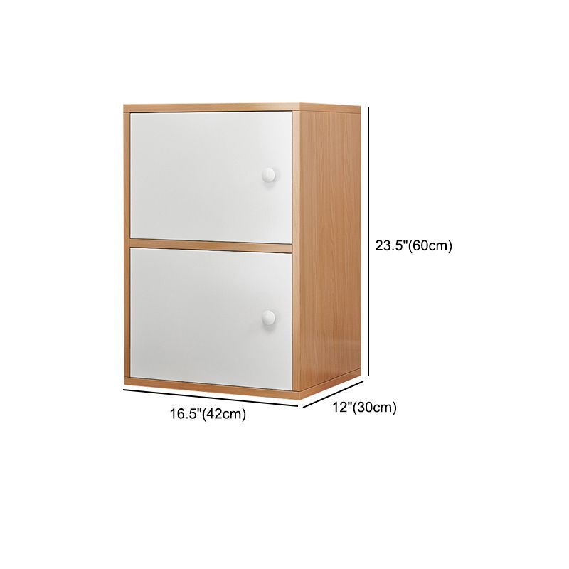 Modern Engineer Wood Bookshelf Closed Back Bookcase with Door for Home Office