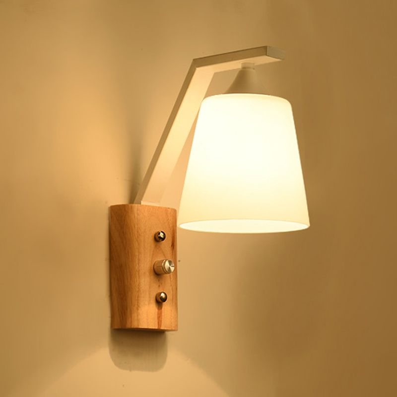 Minimalist Cone Shaped Wall Sconce Lighting Wood Living Room Wall Lighting Fixture