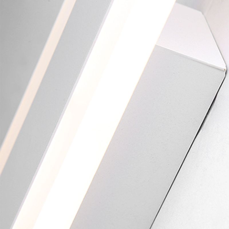 Metal Linear Shade Wall Sconce Modern Style 1-Light Mirror Wall Lighting Fixture in White