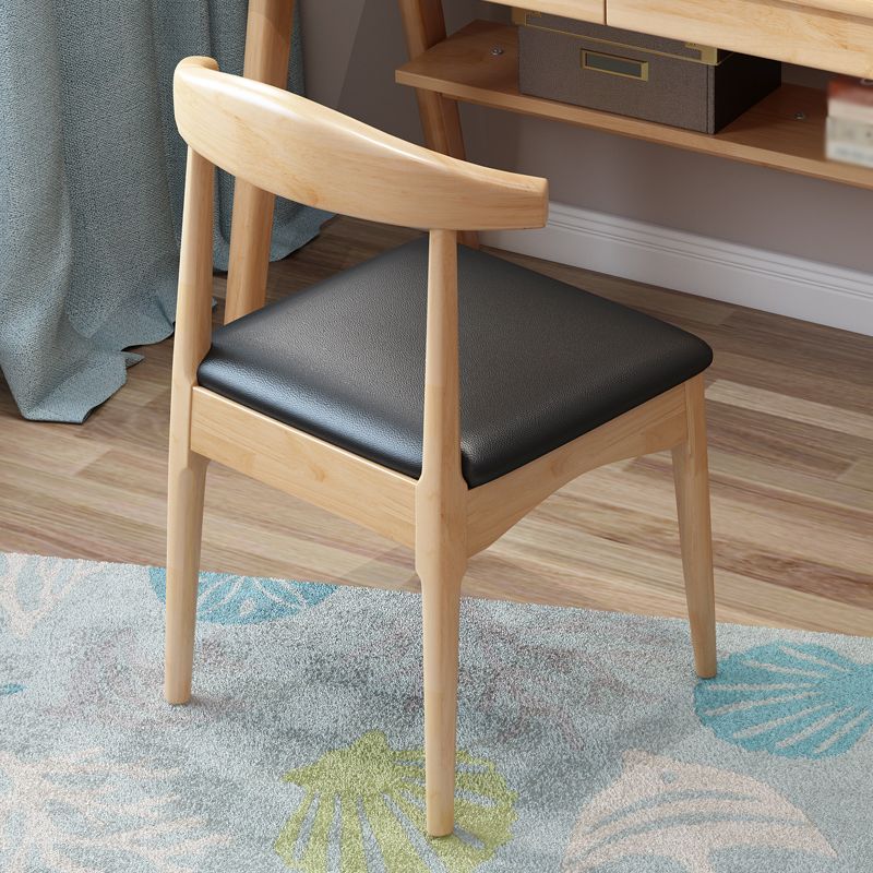 Contemporary Dining Chair Armless Side Chair with Wooden Legs for Kitchen