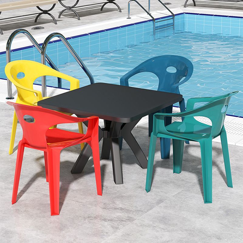 Contemporary Style Dining Set Plastic Square 1/5/10 Pcs Dining Table Set