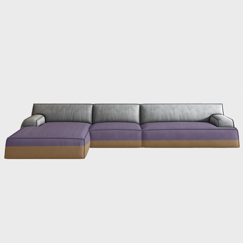 Recessed Arm Modular/Stationary Furniture Sectionals in Grey