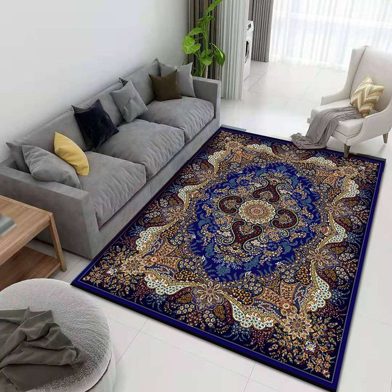 Shabby Chic Tribal Print Rug Retro Washable Carpet Polyester Anti-Slip Indoor Rug for Home Decor