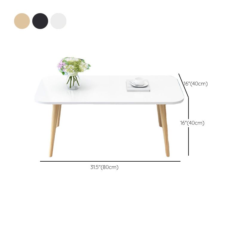 Modern 15.74" H Rectangle Coffee Table Wooden 4 Legs Cocktail Table