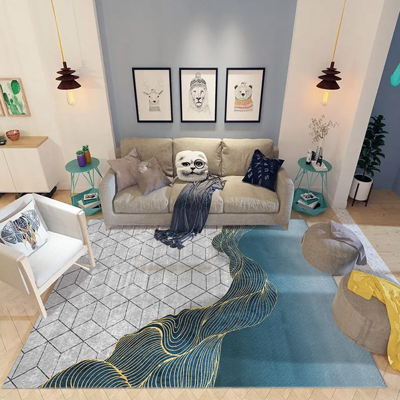 Light Brown Color Piece Area Rug Polyester Modern Rug Washable Rug for Drawing Room