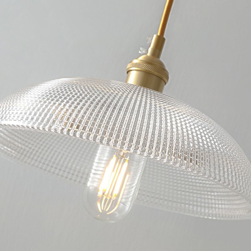 Kit di luce sospesa industriale in vetro trasparente a 1 luci a 1 lutto Luce per sala da pranzo