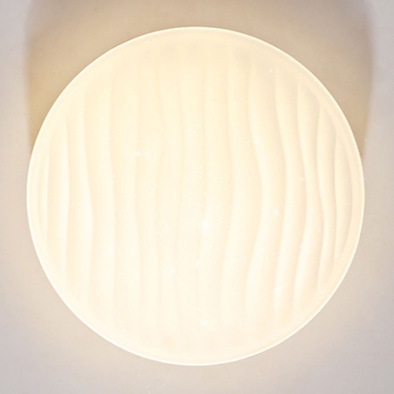 Japanese Round Ceiling Light Wood LED Flush Mount Light for Living Room