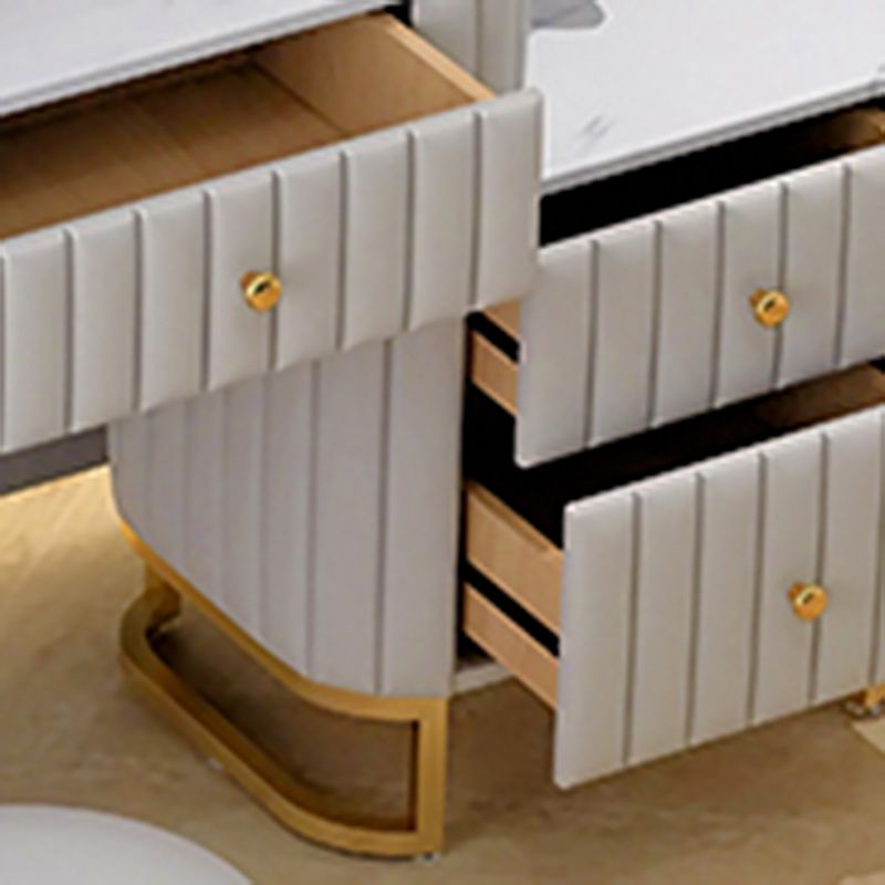 Glam 4 Drawer Makeup Vanity Set Slate Top Vanity Dressing Table