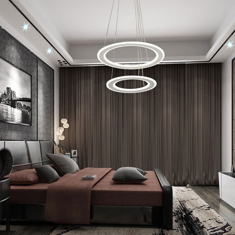 Luces de techo colgantes de cristal modernos Candelera colgante de niveles escalonados para el comedor