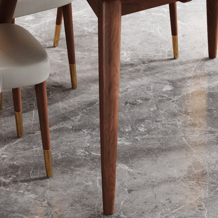Table à manger ronde extensible table de pierre fritrée réglable moderne avec en bois 4 jambes