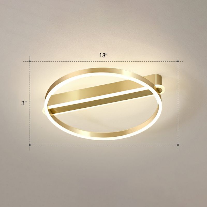 Gold o Flush Mount Halterung Minimalismus Metall LED Flush Mount Ceiling Light for Bedroom