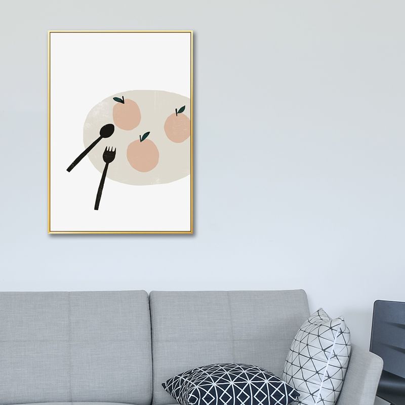 Heller nordischer Kunstdruck „Ein Teller Obst“ auf Leinwand für die Heimdekoration