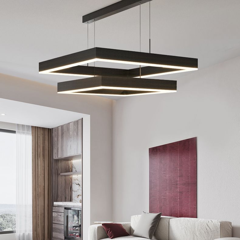 Multi-Tier Pendant Light Fixture Modern Minimalist Style Aluminum Pendant Lights