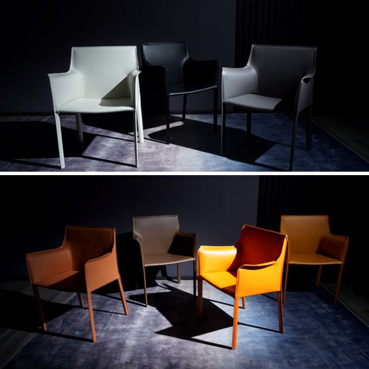 Chaise de salle à manger moderne en simili cuir, finition mate, fauteuils de salle à manger à dossier solide