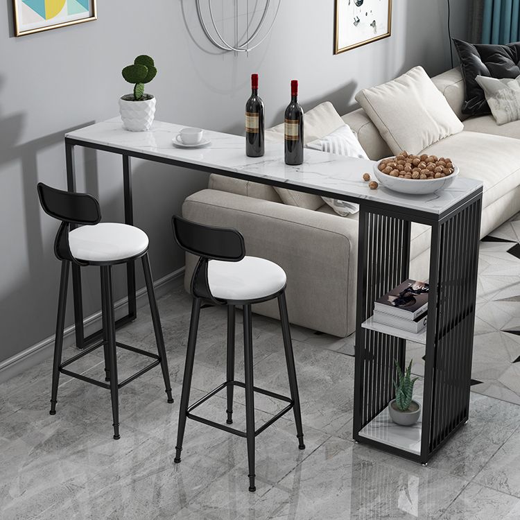 Indoor Glam Counter Height Set Rectangle 1/2/3 Pieces Marble Storage Bistro Set