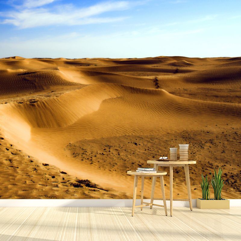 Yellow Desert Landscape Wallpaper Mural Stain-Resistant Wall Covering for Living Room