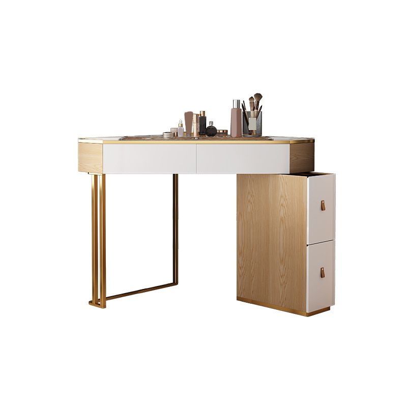 4-Drawers Mirrored Dressing Table Glass Top Make-up Vanity Stool Set