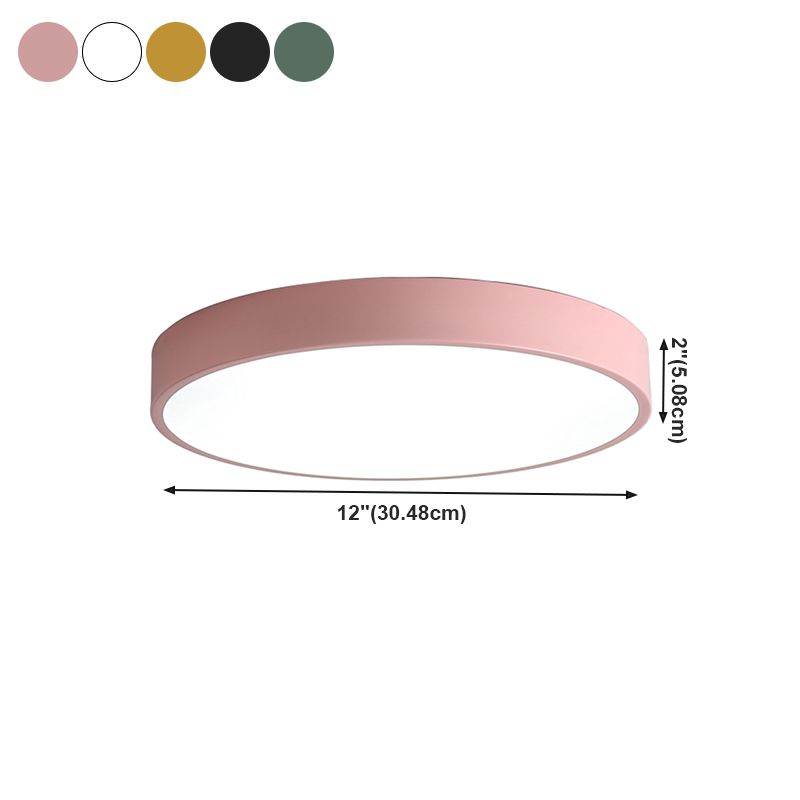 Modern Round Shape Flush Mount Lights Metal Flush Ceiling Light Fixture with Acrylic Shade