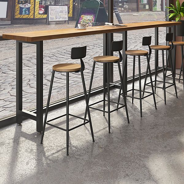 Modern Bar Table Set 1/3/4/5/6 Pieces Solid Wood Rectangle Bistro Set for Indoor