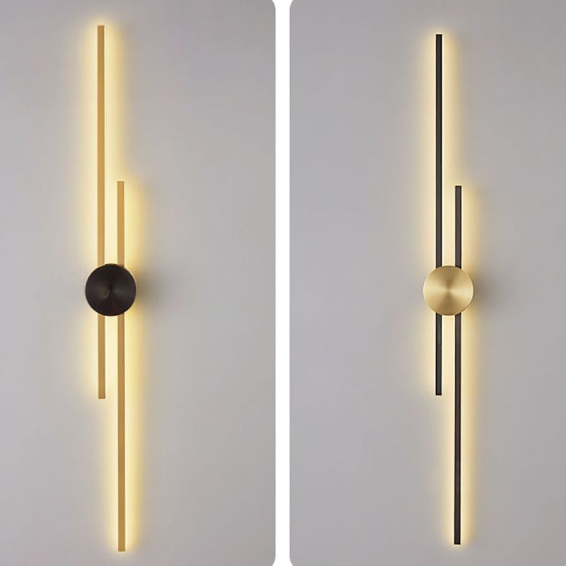Contemporary Style Brass Wall Light Linear LED Wall Sconce for Bedroom