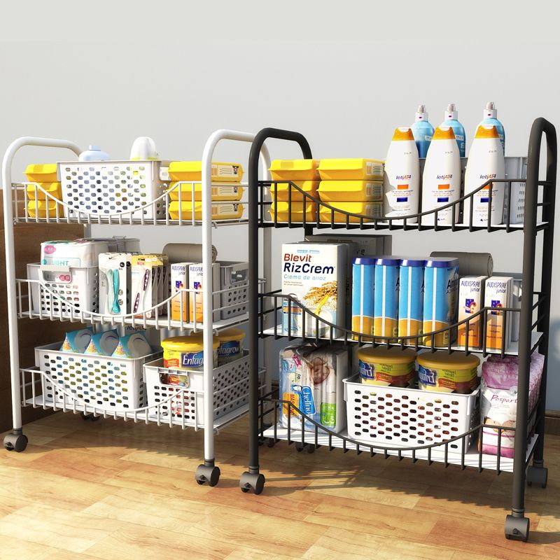 10.63"W Bookshelf Contemporary Style Bookcase with Casters for Home Office