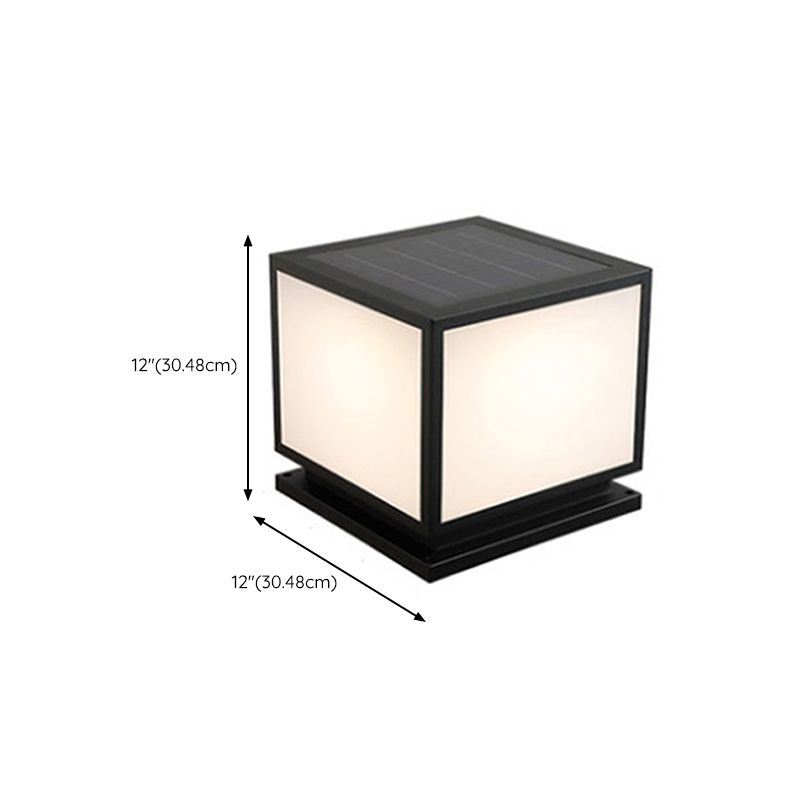 Modern Pillar Lighting Fixture Minimalist LED Solar Lamp for Garden