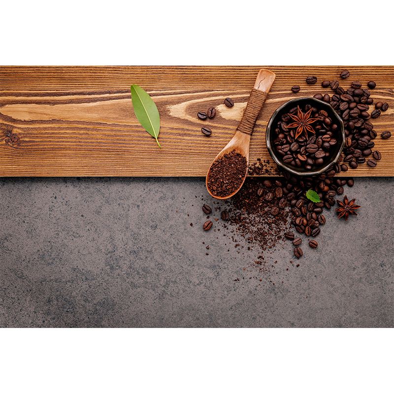 Customized Coffee Beans Mural Eco-friendly Wallpaper for Shop Interior Decoration