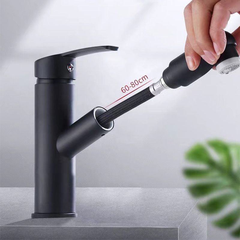Contemporary Vessel Faucet Pull-out Faucet with One Lever Handle