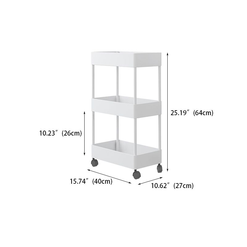 Contemporary Bookshelf Plastic Open Back Bookcase for Office with Caster Wheels
