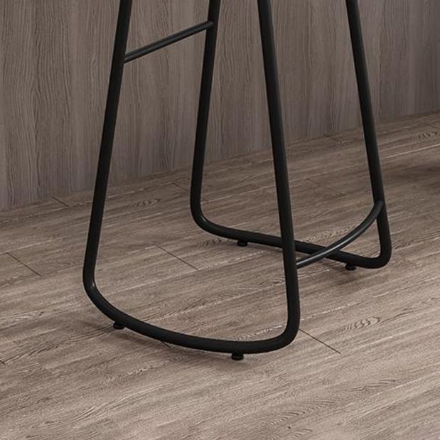 Contemporary Natural Solid Wood Barstool Footrest Restaurant Stool