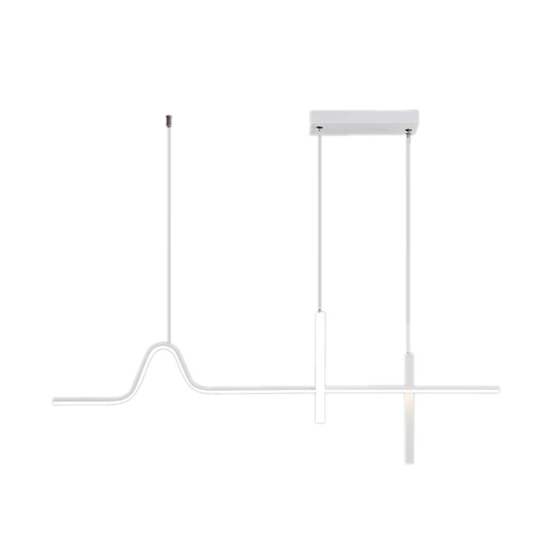 Modern White 3-Light Kitchen Island Lighting LED Ceiling Light for Bedroom