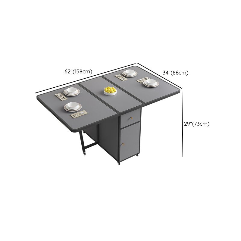 Rectangle Dining Table Set 1/4/5/7 Pcs Folding Table and Chairs with Metal Frame