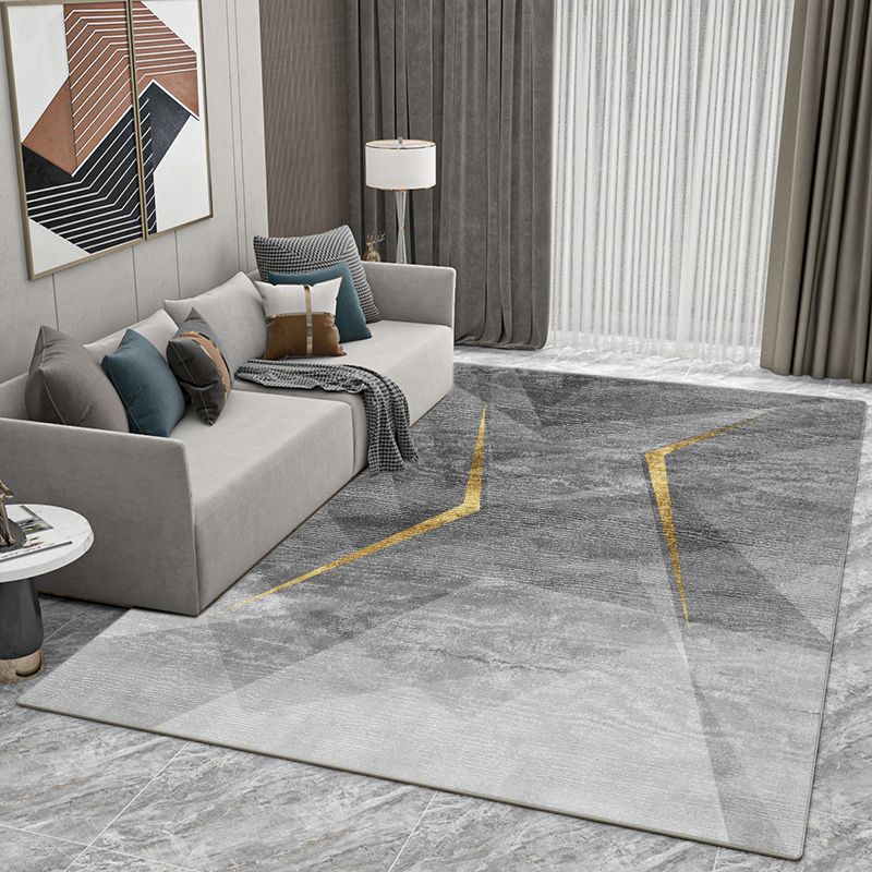 Gray Tone Gorgeous Rug Leisure Contrast Panel Carpet Stain Resistant Carpet for Living Room