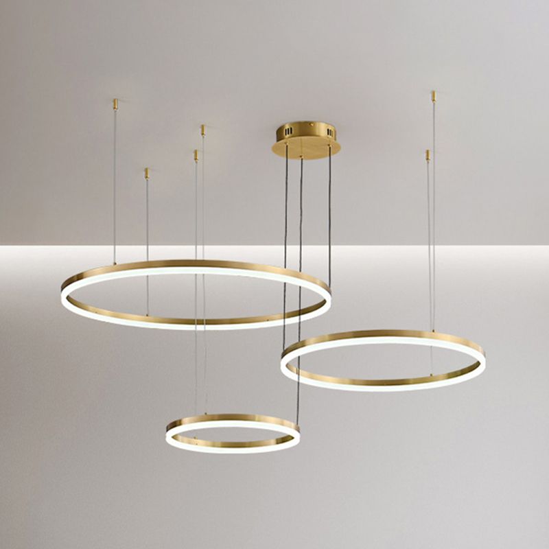 Lampadante a pendente di lusso di lusso a luce contemporanea lampadario circolare leggera per soggiorno