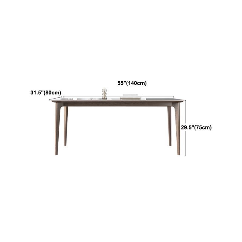 Modern Rectangle Dining Table Ash Wood Base Dining Table with 4 Legs