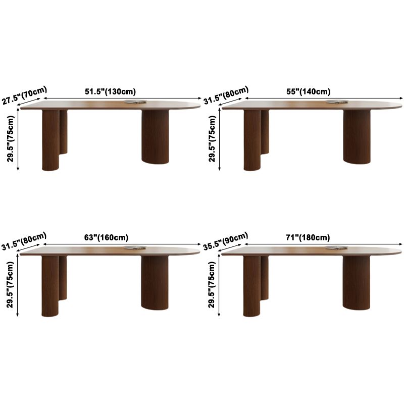 Mesa de comedor rectangular contemporánea Mesa de madera maciza para comedor