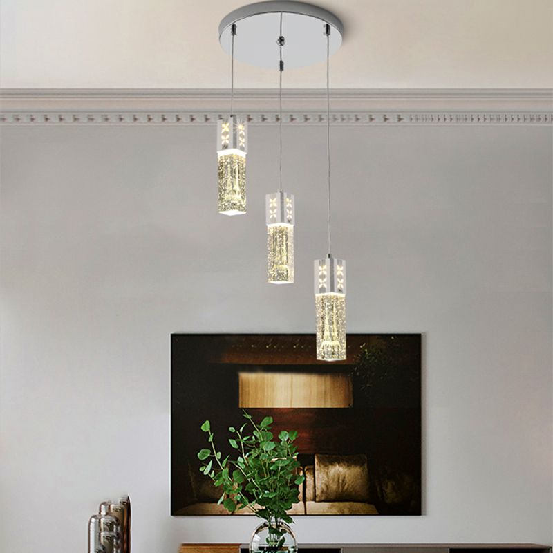 Rectangle moderne RECTANGE D'ÉCLIGNE CRISTAL MULTI LILLES KIT LAMP