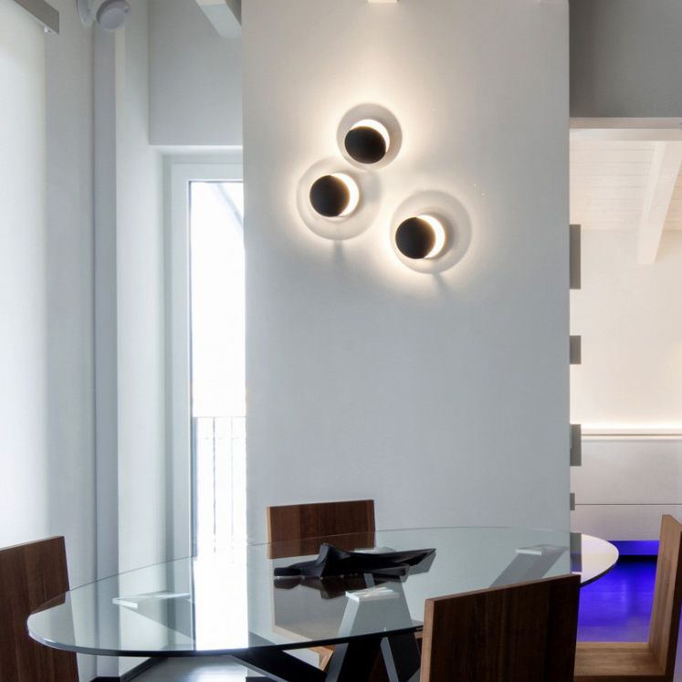 Lampade a sconde circolare in metallo moderno lampada a parete da letto da letto