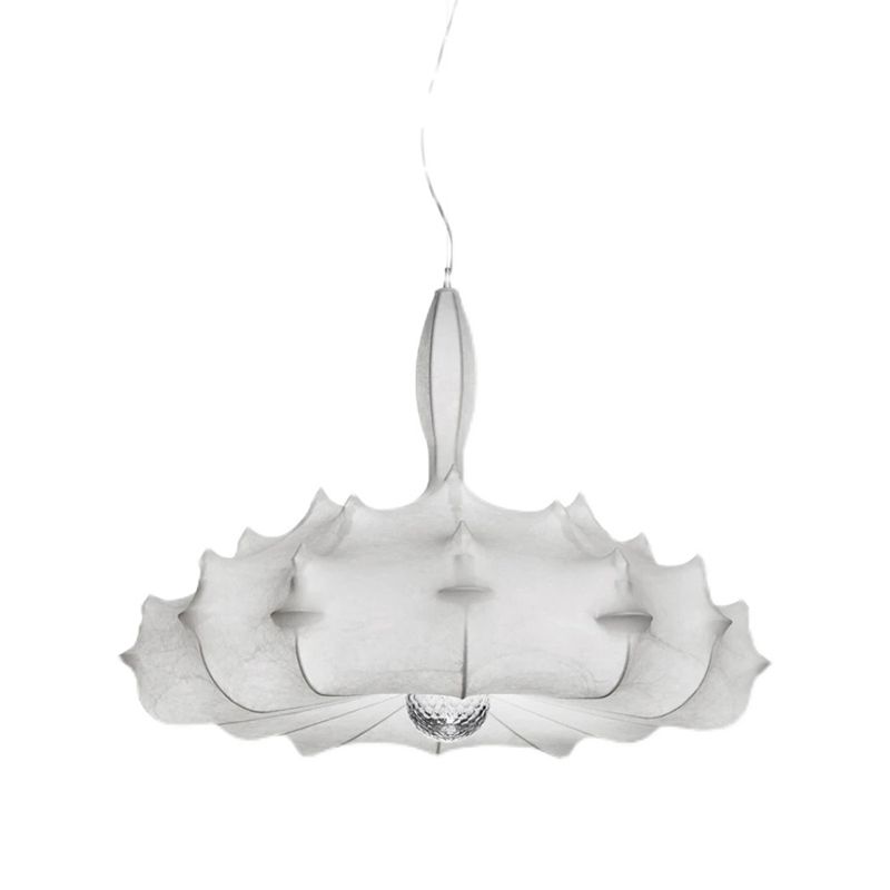 White Unique Hanging Lamp Fixtures in Modern Style 1-Light Silk Suspension Pendant