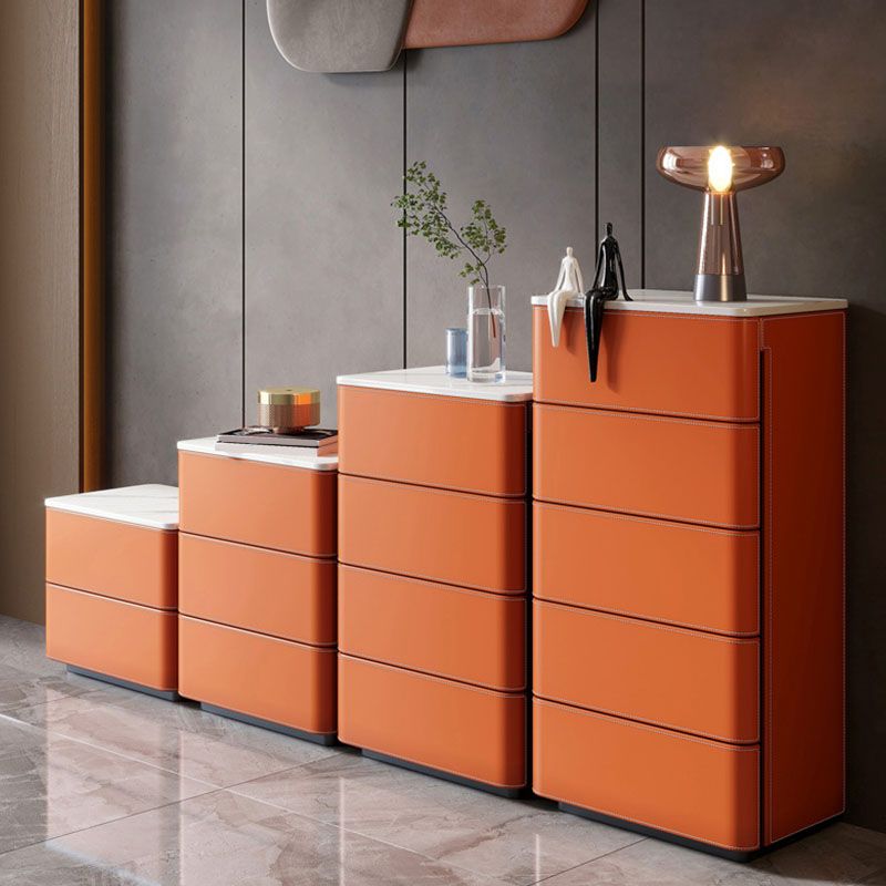 Contemporary Stone Bedroom Storage Chest Vertical Chest with Drawers