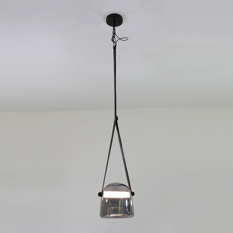 Forme de baril Éclairage suspendu en verre de style moderne 1 pendentif léger pour chambre à coucher